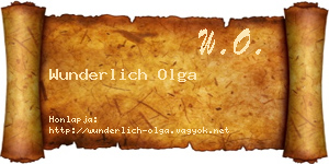 Wunderlich Olga névjegykártya