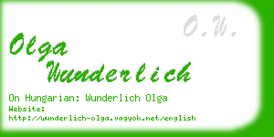 olga wunderlich business card